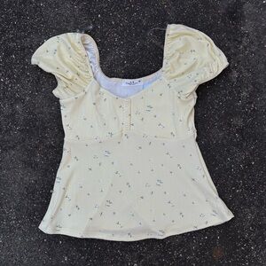 Yellow daisy babydoll top